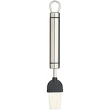 KitchenCraft Professional Backpinsel, Nylonborsten, zum Glasieren, Edelstahl, ovaler Griff, Aufhängeloch, 20 cm, Silber/Schwarz