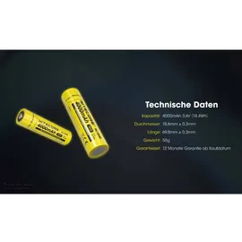 Nitecore NL1840 18650 - Li-Ion Akku 4000mAh bis 5A