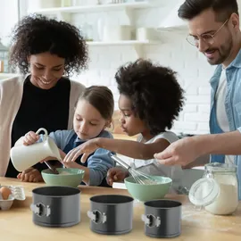 Relaxdays Springform hoch, 3er Set, Ø 14/16/18 cm, rund, antihaftbeschichtet, Backform Schichttorten, Stahl, anthrazit