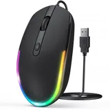Seenda 201 Maus mit Kabel Schwarz