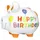 KCG Spardose Happy Birthday 17 x 15 cm Keramik Weiß