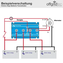 Victron Energy Argodiode 140-3AC Batterietrenner 12 cm x 6 cm