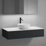 neoro n50 Unterschrank B: 120 cm mit 1 Auszug, Waschtisch Ø 40 cm weiß matt, B: 120.5 BN0064WM+BN0414BM+BN0404WM