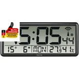 Hama Digitale Wanduhr XXL Mit Funk (Digitaluhr Mit Thermometer Und Hygrometer, G