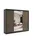 altdecor Schiebetürenschrank 250 x 215 x 61 cm Schwarz/Eiche Wotan