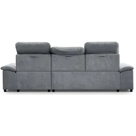 werk2 Ecksofa Carmen, Sofa, Eckcouch mit Schlaffunktion, Bettkasten und Sitztiefenverstellung, grau
