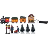 eglo christmas EGLO LED Weihnachtsdeko für Innen, Deko-weihnachtsdorf beleuchtet mit Eisenbahn, Winterlandschaft mit batteriebetriebener Beleuchtung, Fensterdeko Weihnachten, warmweiß