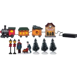 eglo christmas EGLO LED Weihnachtsdeko für Innen, Deko-weihnachtsdorf beleuchtet mit Eisenbahn, Winterlandschaft mit batteriebetriebener Beleuchtung, Fensterdeko Weihnachten, warmweiß