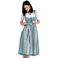 MarJo Dirndl Midi Dirndl 2tlg. - RINGELAI - capriblau blau 48