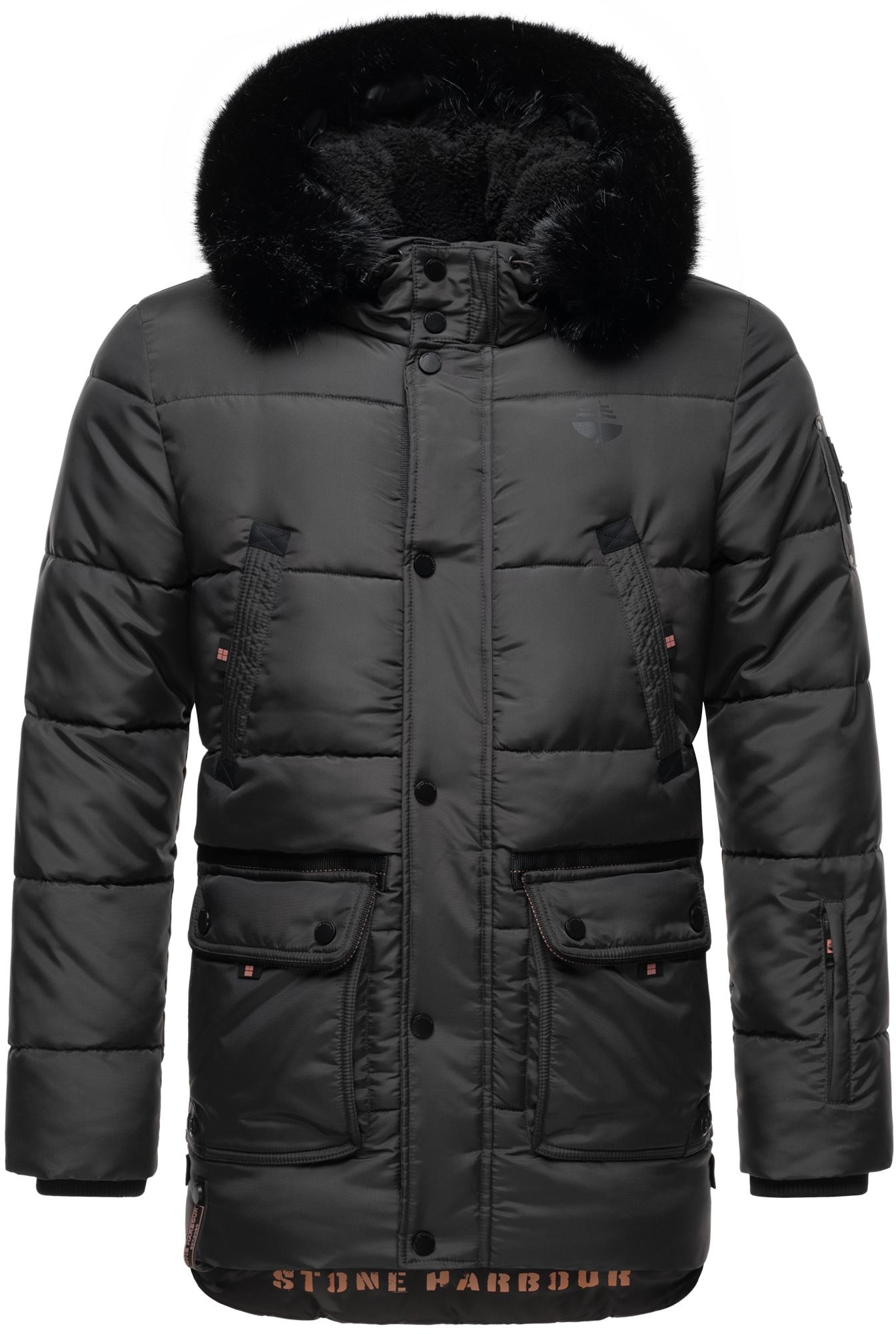 Steppjacke STONE HARBOUR "Mironoo" Gr. M (50), grau (anthrazit) Herren Jacken Steppjacken