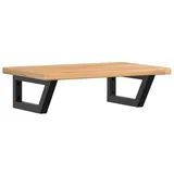 vidaXL Waschtischplatte mit Halterung Stahl Massivholz Eiche