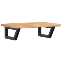 vidaXL Waschtischplatte mit Halterung Stahl Massivholz Eiche