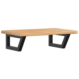vidaXL Waschtischplatte mit Halterung Stahl Massivholz Eiche