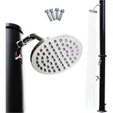Swanew Solardusche runder Duschkopf Outdoor Dusche bis 60°C Einstellbare Temperatur inkl. Montagematerial Pooldusche für den Garten 20L Mit