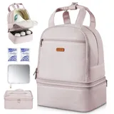 Vevor Milchpumpen-Rucksack, 270x240x340 mm, mit Kühlakku, passend für S1/S2, Pumpzubehör & Muttermilchaufbewahrung, Wickel Rucksack für Arbeit, Reisen & Familiengebrauch, Hellrosa