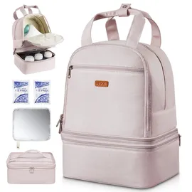 Vevor Milchpumpen-Rucksack, 270x240x340 mm, mit Kühlakku, passend für S1/S2, Pumpzubehör & Muttermilchaufbewahrung, Wickel Rucksack für Arbeit, Reisen & Familiengebrauch, Hellrosa