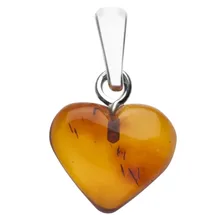 Ostsee-Schmuck Herz 11 mm Silber 925/000 Bernstein
