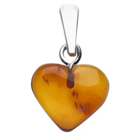 Ostsee-Schmuck Herz 11 mm Silber 925/000 Bernstein