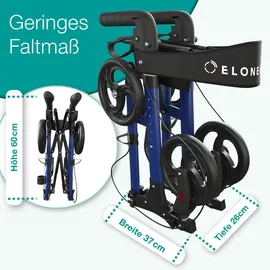 eloneo Leichtgewicht Rollator mit Sitz blau