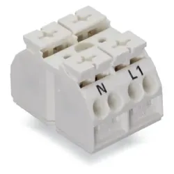 Wago 862-2632 4-Leiter-Geräteanschlussklemme, ohne PE-Kontakt, N-L1, weiß 8622632  - 500 Stück