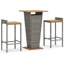 vidaXL Gartenbar-Set 3-tlg. Grau