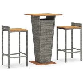 vidaXL Gartenbar-Set 3-tlg. Grau