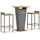 vidaXL Gartenbar-Set 3-tlg. Grau