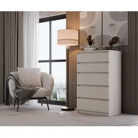 veneti Grosse Kommode Malwa M5 Schrank 5 Schubladen Kaschmir Beige Für Zuhause Für Büro - Beige