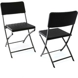 VCM 2er Set Klappstuhl Rattan-Optik
