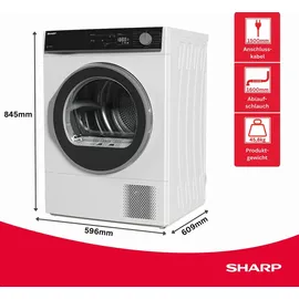 Sharp KD-NHA8S6GW1D-DE Wärmepumpentrockner (8 kg)