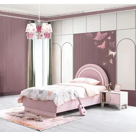 JV Möbel Kinderzimmer Set Kinderbett Nachttisch), Kleiderschrank rosa Luxus Möbel Modern