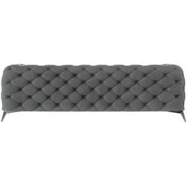 s-style möbel Chesterfield Sofa 3-sitzer River Mit Metall Füßen, Grau, Samt