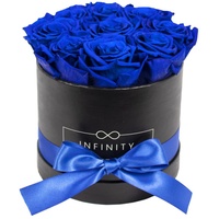 Infinity Flowerbox Medium - 9 echte Premiumrosen in Blau - 3 Jahre haltbar ohne gießen