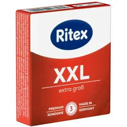 «XXL» Extra Gross, hochelastische Kondome für große Größen (3 Kondome) 3 St