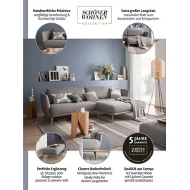 Schöner Wohnen Ecksofa "Pearl, zeitlos und elegant, 5 Jahre Hersteller-Garantie, bequem", silber, B:270cm H:71cm T:160cm, 16% Baumwolle, 79% Polyester, 5% Polyacryl, SCHÖNER WOHNEN-KOLLEKTION, Sofas, Ecksofa, L-Form, Maße (B/H/T): 270/71/160 cm, Füße Metall