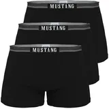 Mustang Herren Retroshorts Vorteilspack, Boxershorts, Pants, True Denim, S-XL Schwarz M