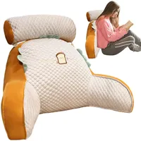 Kaxenig Bettkissen,Rückenstützendes Keilkissen - Tragbares, Flauschiges, atmungsaktives Rückenlehnenkissen mit abnehmbarem Nackenkissen zum Lesen von Büchern, auf der Couch, beim Spielen