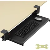 Vevor Klemmbare Tastaturablage unter dem Schreibtisch, Tastaturauszug zum Herausziehen mit Stabiler C-Klemmhalterung, Große 680 x 280 mm Ausziehbare Computer-Schublade zum Tippen zu Hause
