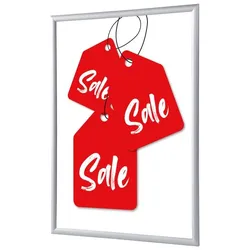 SHOWDOWN Displays Showdown Klapprahmen - DIN A4 - Komplett-Set - Sale Englisch - Weiß/Rot
