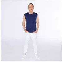 Kaipara - Merino Sportswear Funktionsshirt Merino Tank Top Herren Slimfit 150 (1-tlg) aus reiner Merinowolle Made in Germany blau S