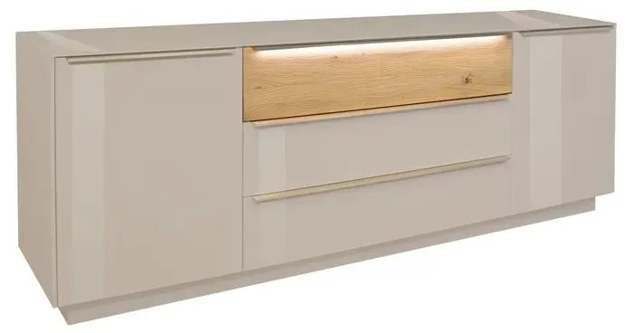 Mäusbacher TV-Lowboard Nova Glas Beige Kaschmir