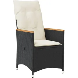 vidaXL 9-tlg. Garten-Bistro-Set mit Kissen Schwarz Poly Rattan