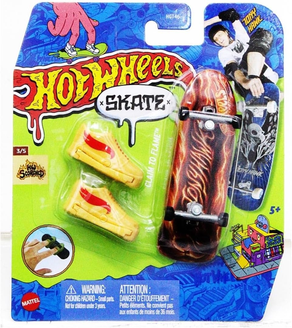 Hot Wheels Skate Tony Hawk HW Scorched 3/5 Claim to Flame HVJ78 Action-Spielzeugfiguren, ab 5 Jahren