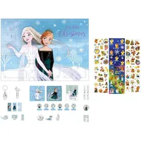 Undercover DFTW8025- Frozen - Adventskalender für Kinder, Mehrfarbig, ca. 45 x 32 x 3 cm + GRATIS 3er Set Sticker