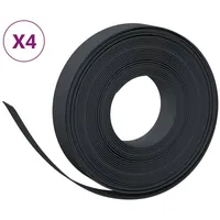 vidaXL Rasenkanten 4 Stk. Schwarz 10 m 10 cm Polyethylen