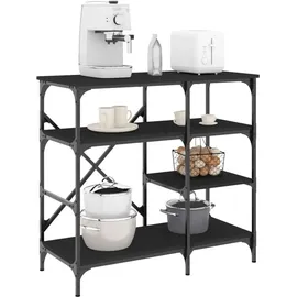 vidaXL Bäckerregal 90 x 40 x 84 cm Schwarz