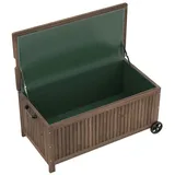 KOMFOTTEU Auflagenbox, 213 Liter mit Rollen& Tragegriff, 114x58,5x51cm braun