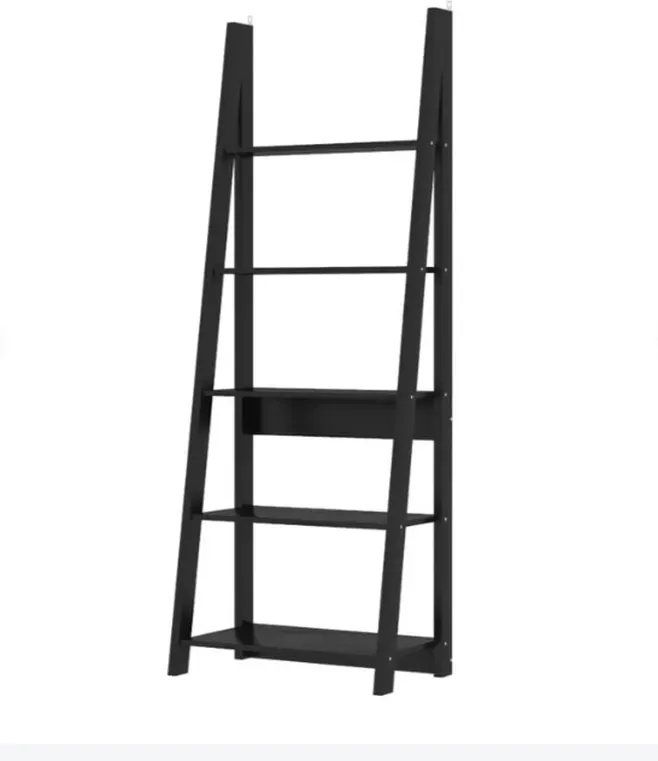 Galano Tiva Leiterregal - L 64,5 x B 39 x H 175,5 cm, für Schlafzimmer und Wohnzimmer - Farbe Schwarz