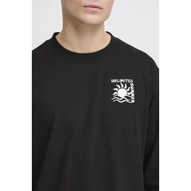!Solid Langarmshirt SDOdani", Herren, Gr. L, schwarz (true schwarz), Obermaterial: 50% Baumwolle CO. 50% Polyester PES., Shirts Langarmshirt