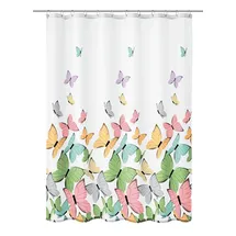 KLEINE WOLKE Duschvorhang Butterflies 180 x 200 cm mehrfarbig